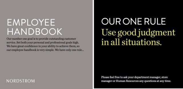 Nordstrom Employee Handbook, our one rule